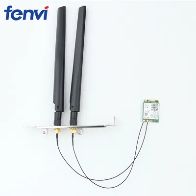 8265AC With Antenna 1730 Мбит/с беспроводной 9260NGW Wifi Настольный комплект косичка кабель антенна для NGFF/M.2 Intel 7265NGW 8265NGW 9260AC WiFi беспроводная карта - Цвет: 8265AC With Antenna