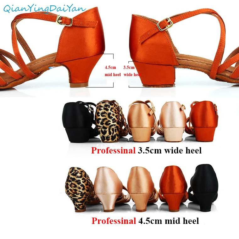 Туфли женские атласные для бальных танцев на каблуке 3 5/4 5 см|latin dance shoes|dance shoesballroom