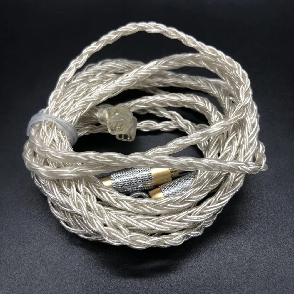 FENGRU DIY JCALLY Серебряный JC16 6N OFC 16 акций 480 ядер наушники Обновление кабель для Shure SE215 IE80 KZ ZST Pro ZSN ZS10 Pro ZSX