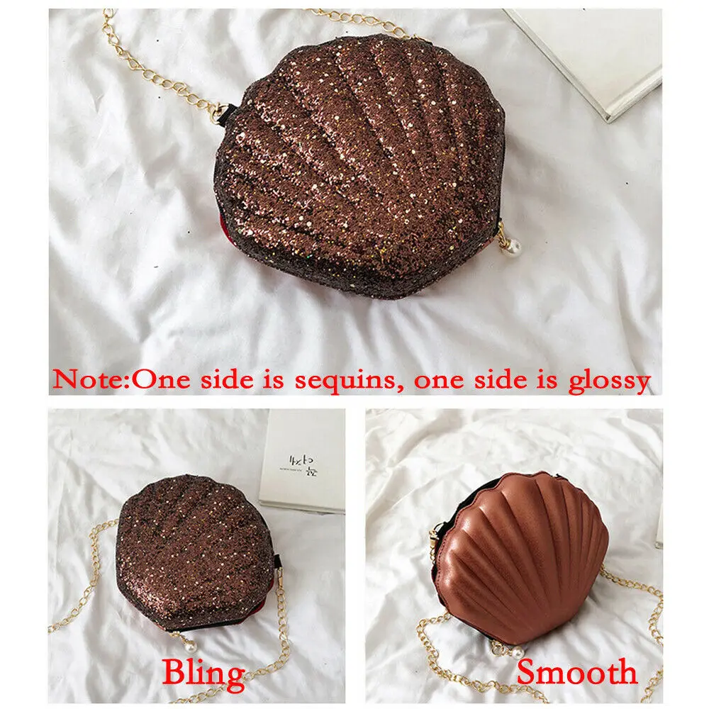 Летняя блестящая женская сумка на плечо модная пляжная в форме ракушки