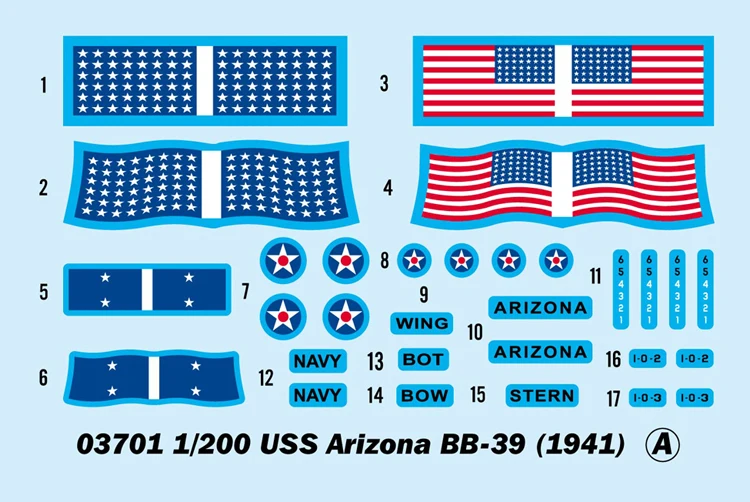 Trumpeter ships 1/200 модель 03701 USS Arizona BB-39 1941