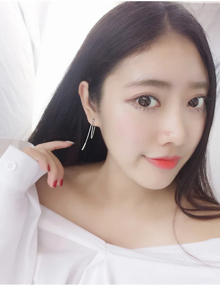 Женские серьги гвоздики из серебра 925 пробы с кисточками|fashion stud earrings|stud earringsstud
