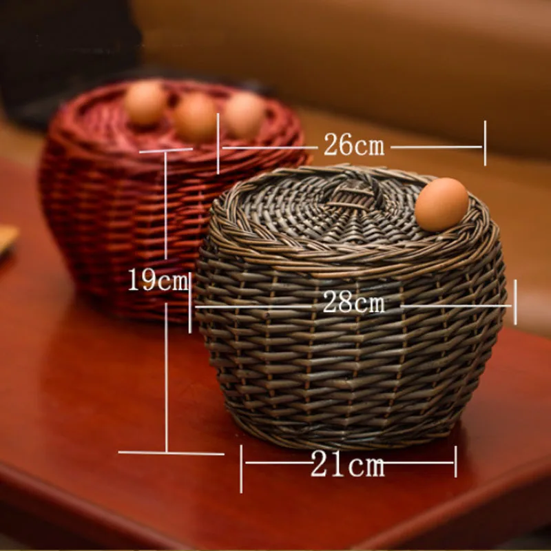 Плетеные корзины из ротанга плетеные для яиц с крышкой плетеная корзина ручной