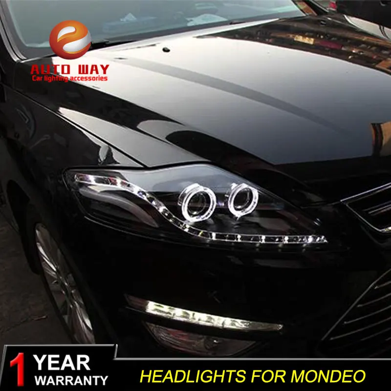 Автомобильный Стильный чехол на голову для Ford Mondeo 2007-2012 фара для fusion фары DRL вариант ангельские глазки Биксеноновые линзы ближнего света