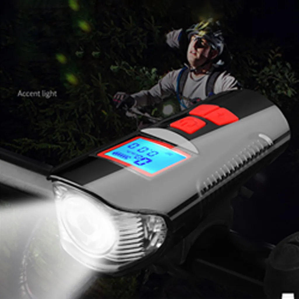 USB 4 режима перезаряжаемая велосипедная лампа, велосипедный головной светильник, светильник-вспышка, велосипедный светильник с перегрузкой, пластиковый водонепроницаемый IP5# PEX