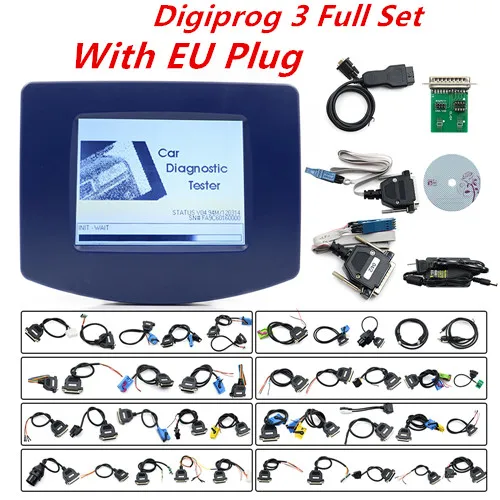 Full Set Eu Plug Digiprog 3 digiprog iii одометр правильный инструмент Digiprog3 v4.94 Регулировка пробега - Цвет: Full Set Eu Plug