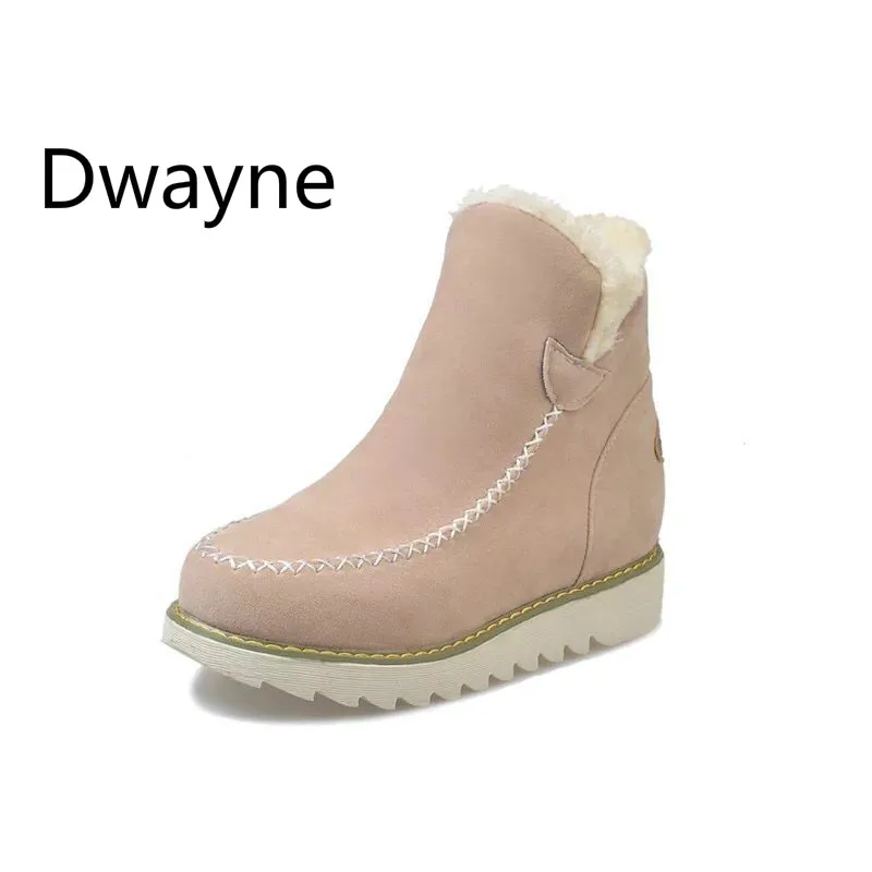 Зимние женские ботильоны Новинка модные теплые зимние ботинки из флока на