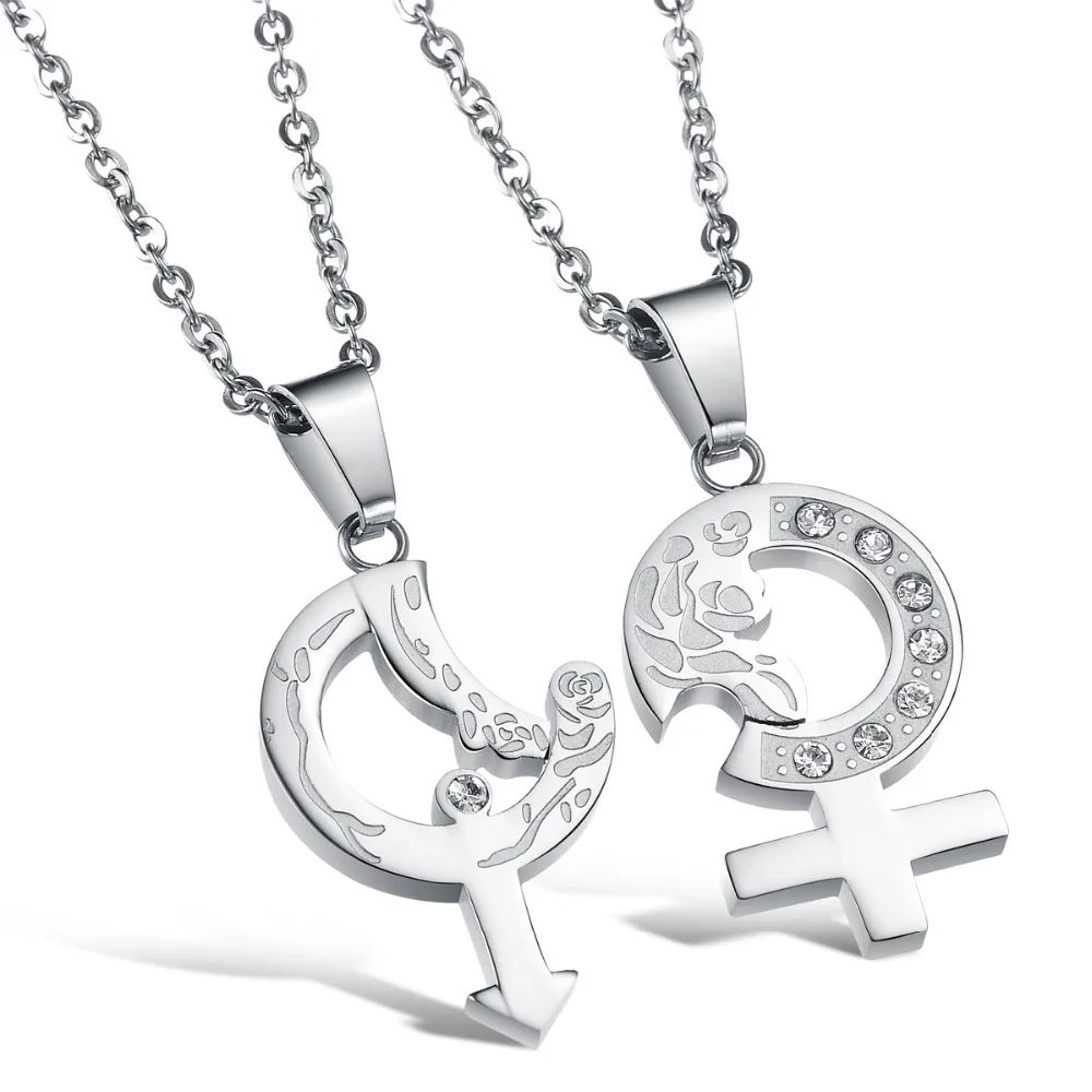 Bela EU style Love Arrow Crystal Puzzle Pendent Necklace for Couple Anniversary Sweet Romantic Gift One Pair Fashion Jewelry | Украшения и
