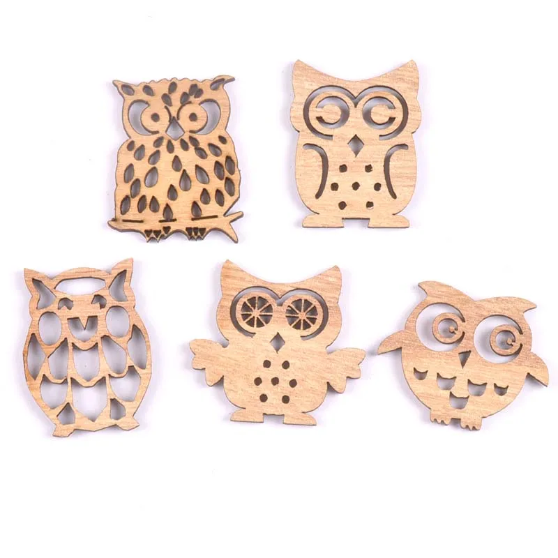 

2018 new vintage mixed Owl HandMade Wood Scrapbooking Diy Craft Home decoration handcraft 10pcs MT1823