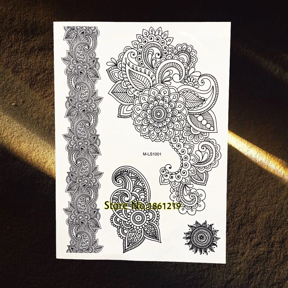 25 стилей Индийский Слон черный хна временная татуировка водонепроницаемый