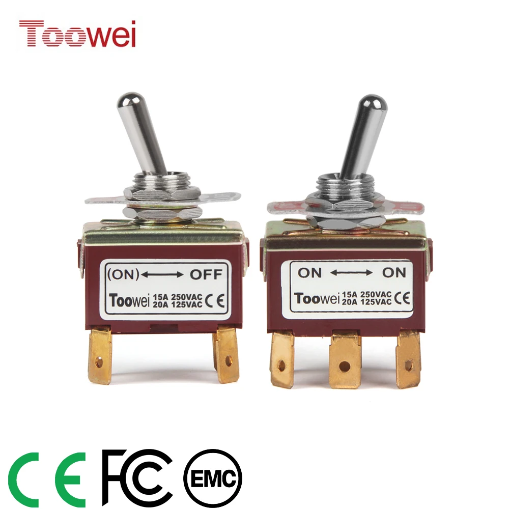 Тумблер 15A 250V 20A 125V DPST DPDT 4 6 Pin винт типа вкл/Выкл Вкл/Выкл/вкл CE FCC EMC сертификат для
