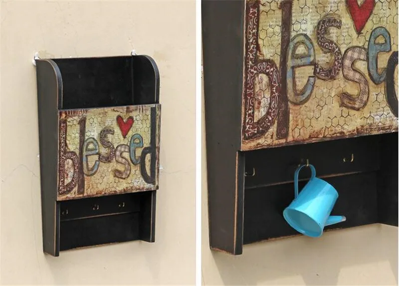 Деревянный многофункциональный буквенный ящик настенная вешалка цветок для