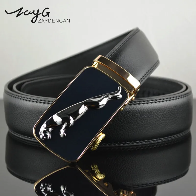 

ZAYG belt fashion designer men belt leather leopard buckle belt men automatic black leather men high quality luxury belt for men
