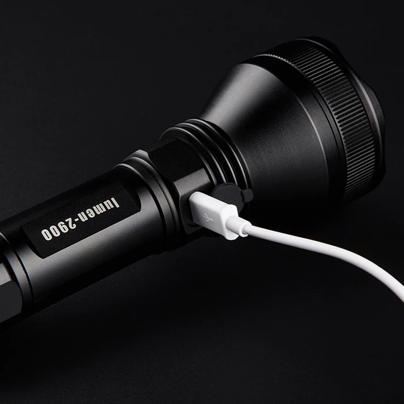 SHENYU Мощный тактический P50 светодиодный фонарик USB Перезаряжаемый фонарь, водонепроницаемая лампа, супер яркий фонарь
