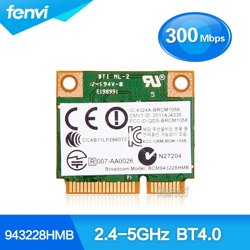Dual Band Broadcom BCM943228HMB 802.11b/g/n Mini pci-e Wi-Fi Карта 2.4 ГГц 5 Wireless-N wi-fi Bluetooth Адаптер Для hp