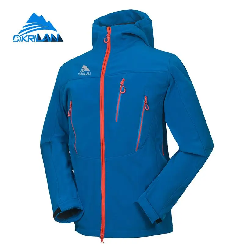 Мужская водонепроницаемая куртка с капюшоном флисовая защитой от ветра для