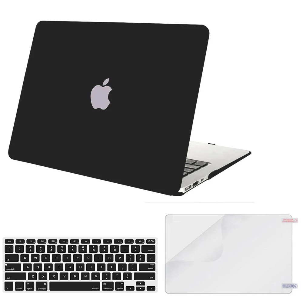 Black Hard Case MOSISO ноутбука в виде ракушки чехол для Macbook Pro 13 A1706 A2159 A1708 A1502 Матовый Прозрачный чехол для телефона чехол Mac Air 13 дюймов A1932 A1466 - Цвет: Black Hard Case