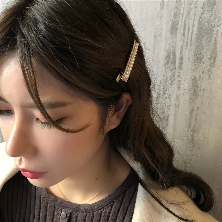 Модная популярная женская заколка Стразы с имитацией жемчуга милые