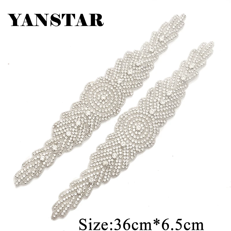 YANSTAR оптовая продажа (30 шт.) стразы аппликации для свадебного пояса Серебряные