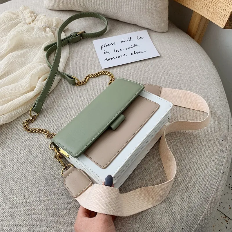 Two strap Роскошные женские сумки, дизайнерские сумки, новые кошельки и сумки из искусственной кожи, сумки через плечо с цепочкой для женщин - Цвет: Two strap