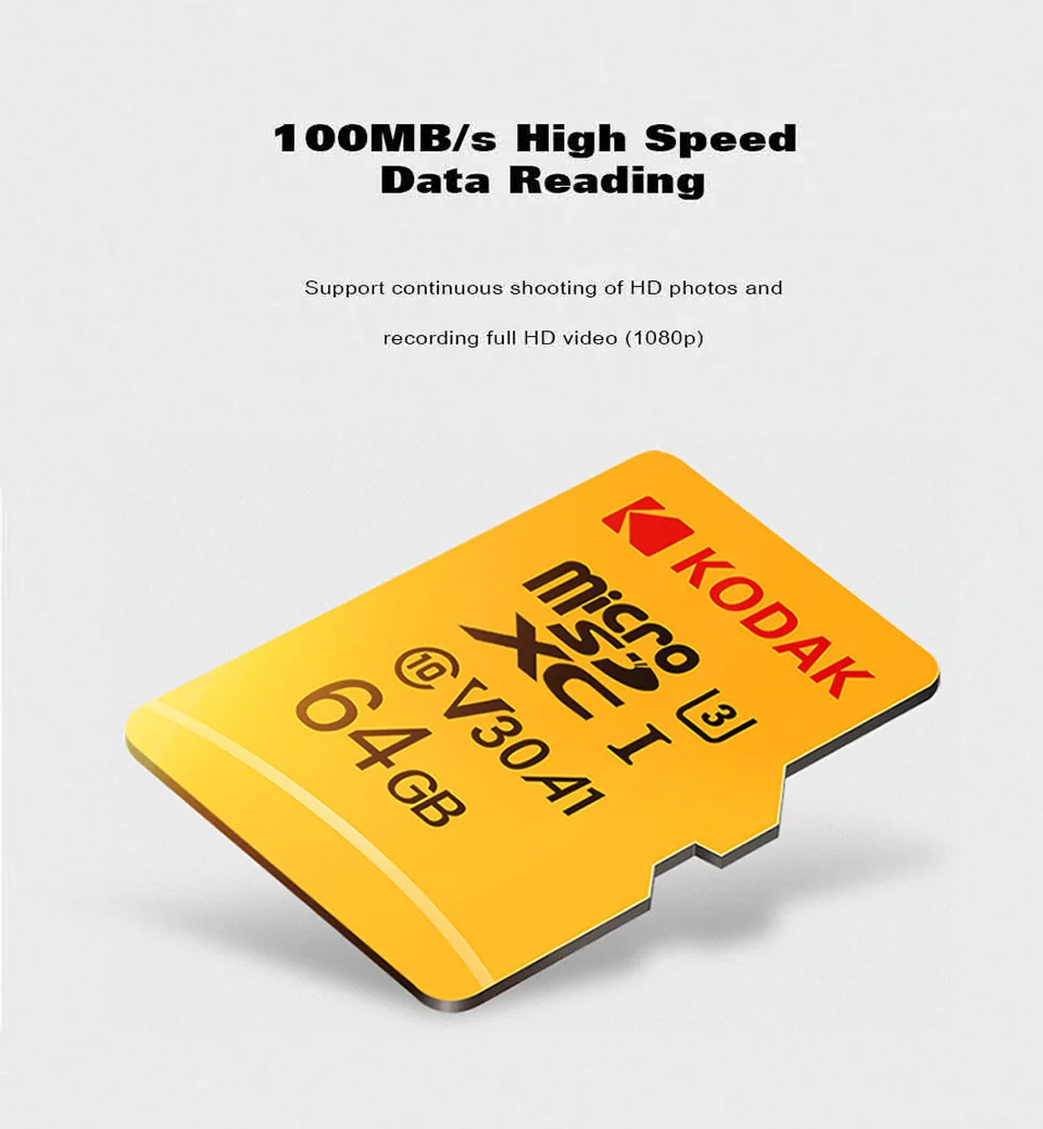 Kodak высокая скорость 32 Гб 64 Гб Micro SD карта класс 10 U3 4K cartao de memoria 128 ГБ Флэш-карта памяти 256 ГБ mecard Micro sd kart