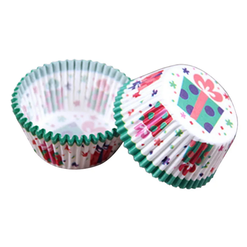100pcs green Hifuar 50Pcs/set Disposable Paper Cake Decoration Tool Mold Tulip Flower Chocolate Cupcake Wrapper Baking Muffin Paper Liner - Цвет: 100pcs green