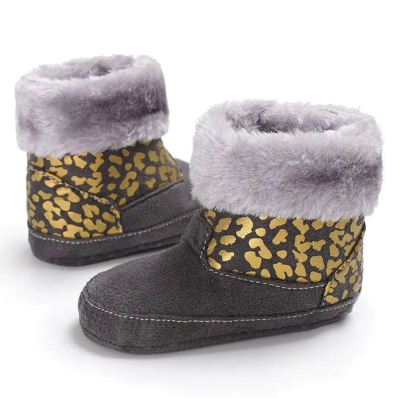 Winter Baby Kids Boots Fashion Infant Toddler Newborn Girls Boys Keep Warm Snowfield Fleece Leopard Print Soft Soled Shoes | Мать и