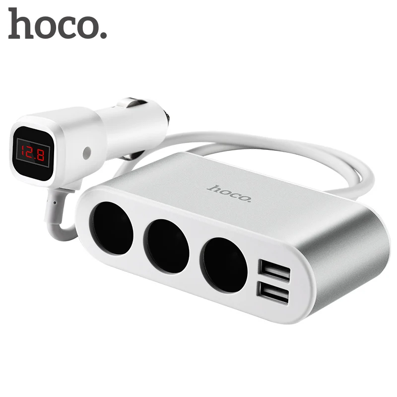 Беспроводное зарядное устройство Hoco 2.1A для автомобиля с двумя портами USB