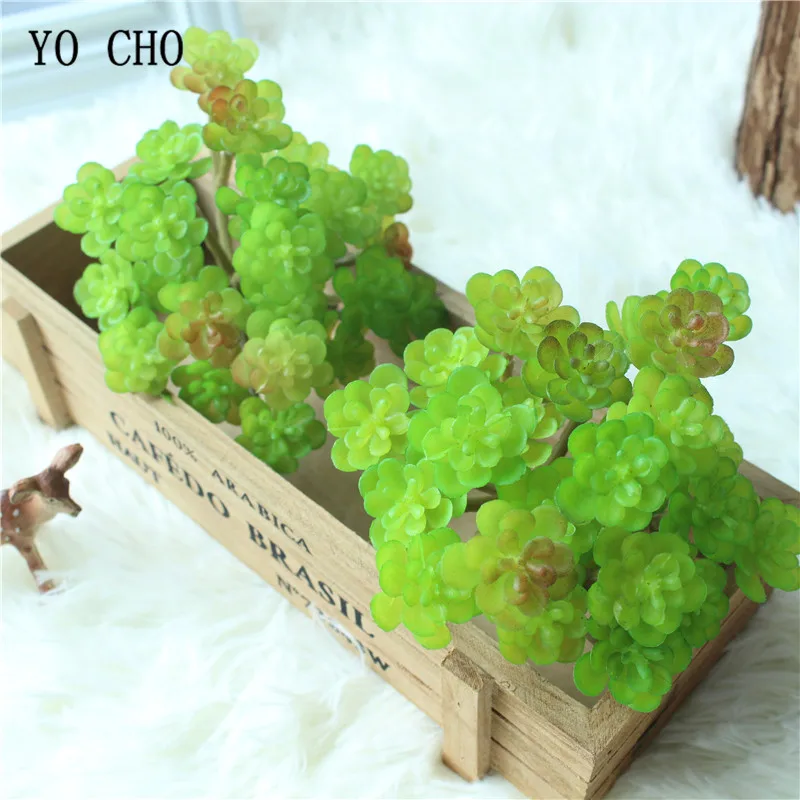 YO CHO 1PC 24 Head High Quality Artificial Lotus Succulent Plants DIY Real Touch Fake Flower For Home Mexican Party Decoration |