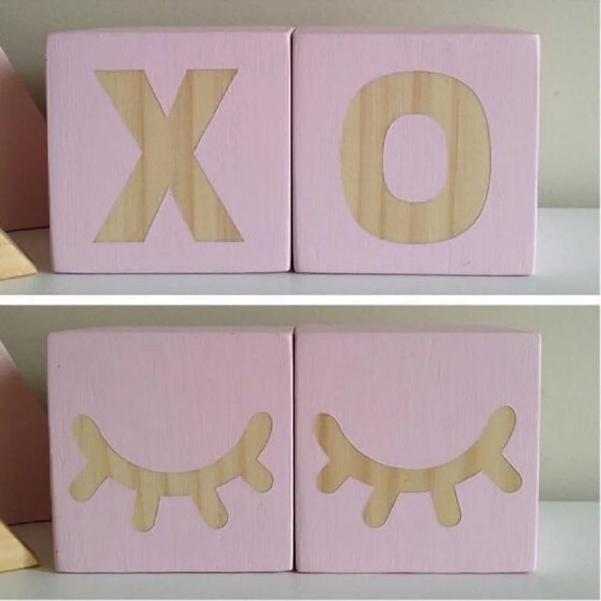Набор из 2 предметов оригинальный деревянный блок XO/ресницы украшение для