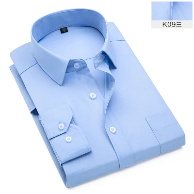 K099 blue Новинка, брендовая мужская рубашка, мужские рубашки в полоску, мужская мода, повседневная рубашка с длинным рукавом, деловая рубашка, официальная рубашка camisa social - Цвет: K099 blue