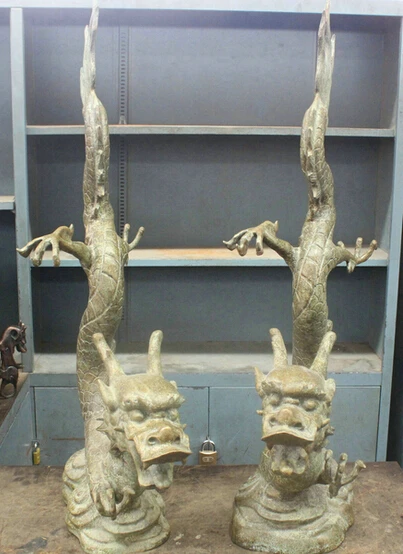 36 &quotКитай Чисто Бронзы Животные Скульптура Богатство Миф Дракон Статуя оптовая