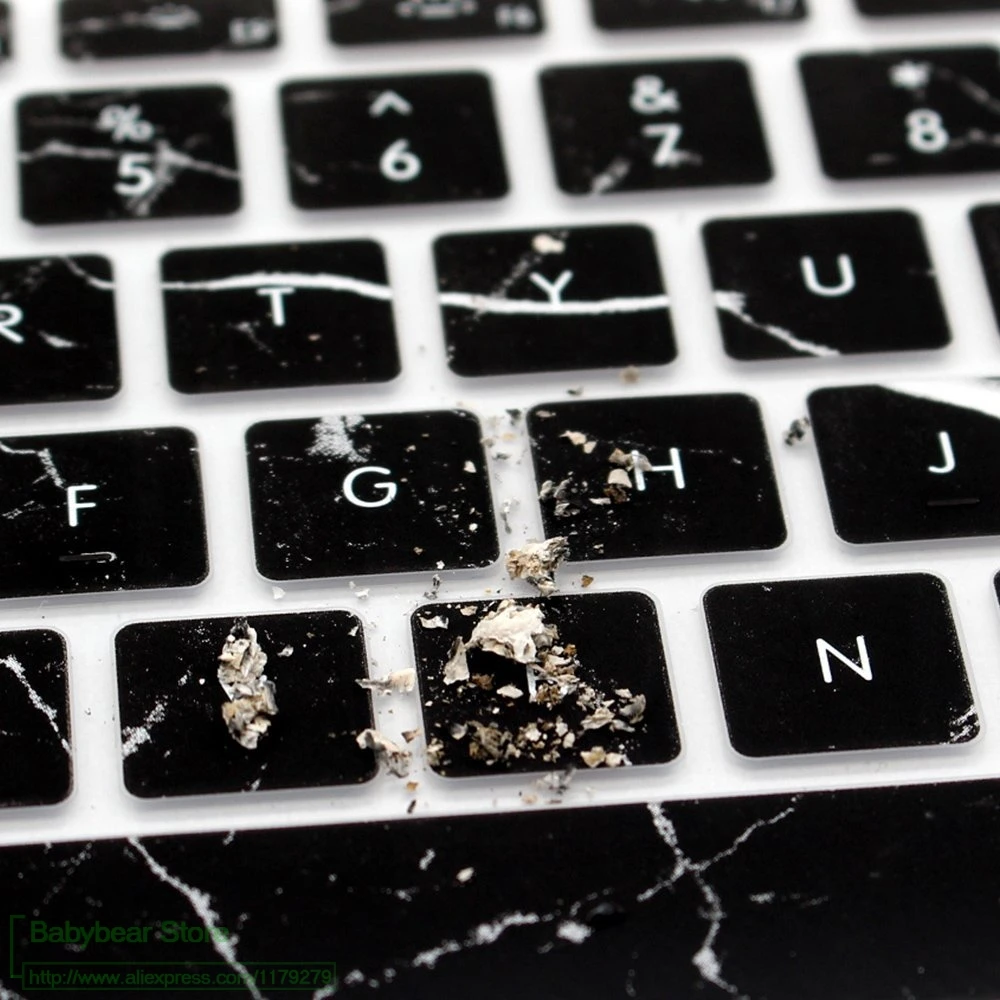 Чехол с черной мраморной текстурой для клавиатуры macbook air 13 защита постепенным