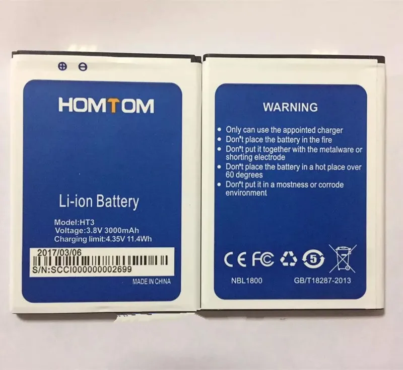 Аккумулятор на 3000 мА · ч для Φ HT3 Pro Homtom батареи + трек-код | Мобильные телефоны и
