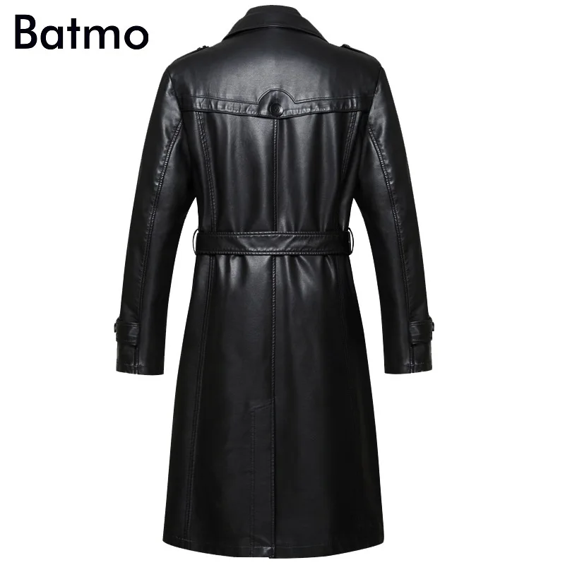 Batmo Новое поступление зимнее высококачественное повседневное Мужское пальто из натуральной кожи с хлопковой подкладкой, большие размеры S-4XL