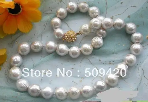 AA 30% off>>@> HOTlustre 17" 11mm white almost round keshi reborn PEARL NECKLACE | Украшения и аксессуары
