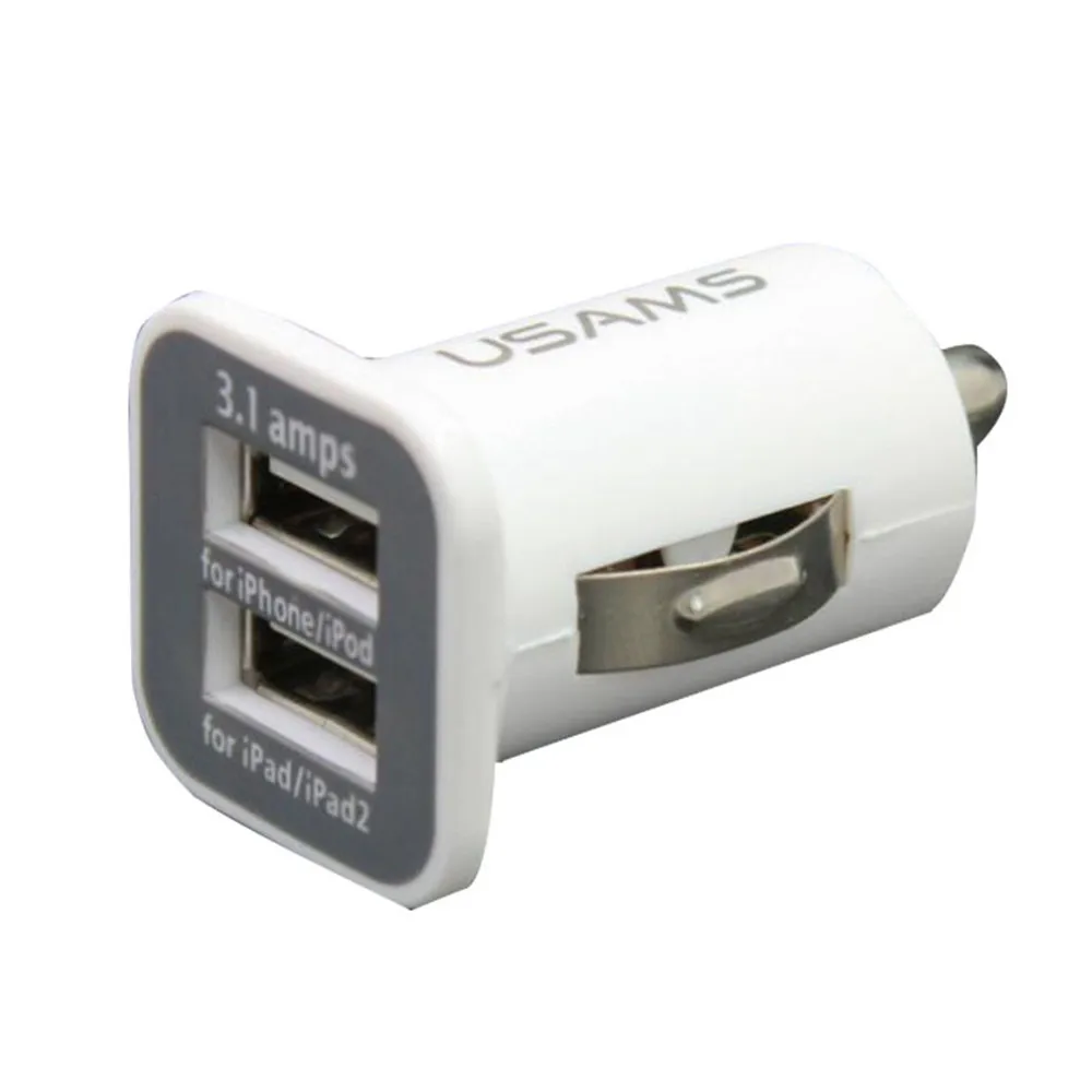 Двойной USB Автомобильное зарядное устройство адаптер 3.1A Мини мобильный телефон
