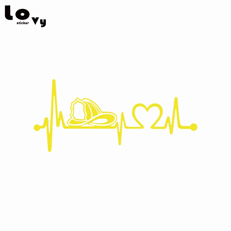 Пожарный шлем Heartbeat Lifeline Виниловая наклейка для автомобиля/наклейка украшения