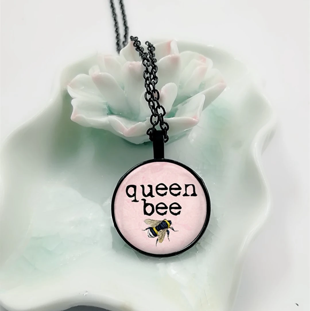 Кулон в виде пчелы Queen Bee светильник насекомое бронзовая или Посеребренная черная