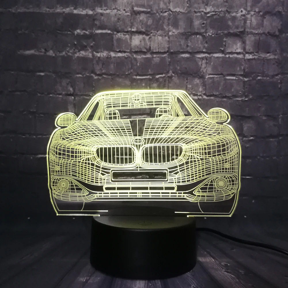 Роскошный автомобиль 3D светодиодный Ночной светильник украшения флэш-память USB