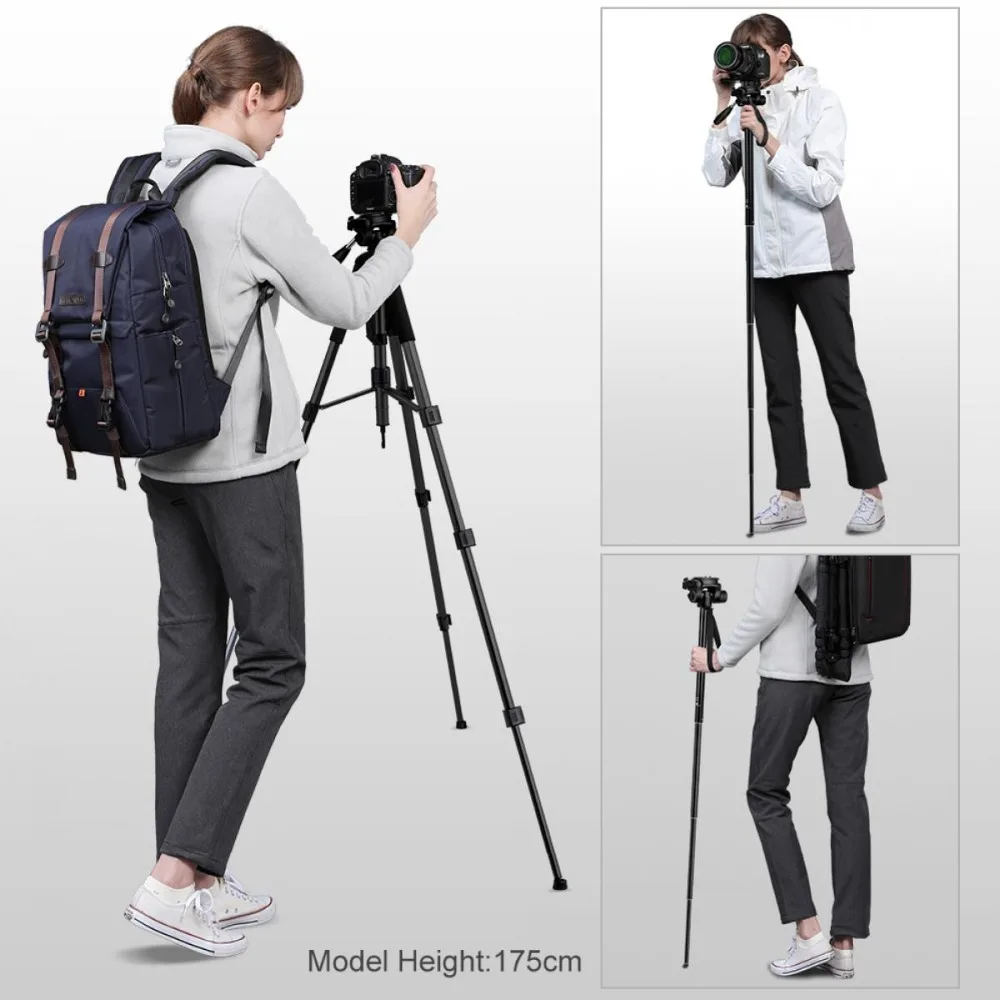 K & F Concept TM2624L черный Портативный компактный штатив Трипод для камеры 70 дюймовый