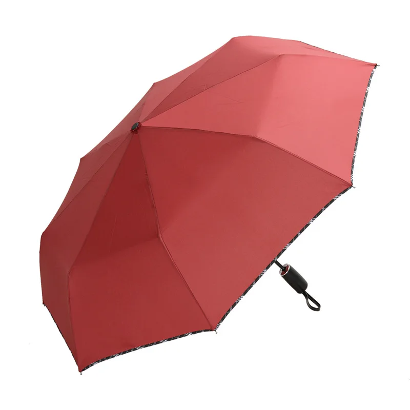 Британский стиль фирменный складной зонт для дождливой погоды женский