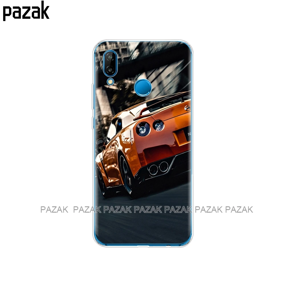 Силиконовый чехол для huawei P20 P8 P9 P10 Lite Plus Pro P Smart чехол для телефона бампер Защитная сумка краска крутой спортивный дизайн автомобиля