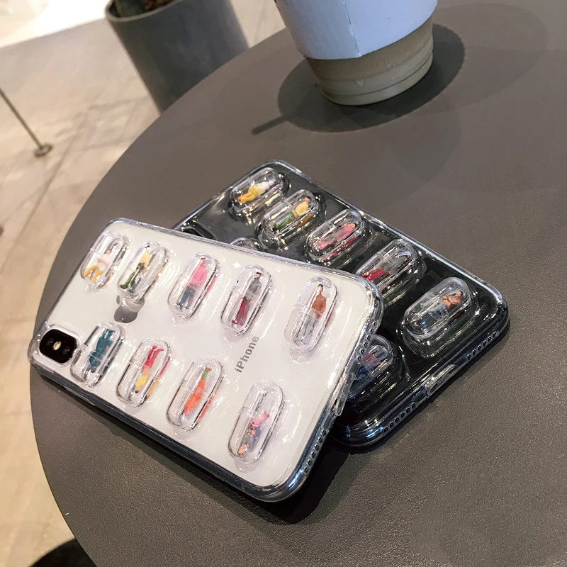 GlamPhone чехол Capsule Person сотовый Чехол для телефона для iphone X 8 8plus Прозрачная мягкая задняя крышка для iphone 7 6 6S 7plus 6plus 6S