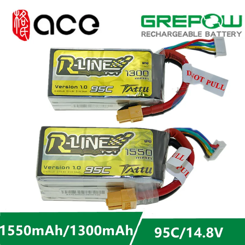 Ace Tattu R Line 1 0 LiPo перезаряжаемая батарея 1050 1300 1550 мАч 95C 14 8 в 22 2 4s1p 6s1p для