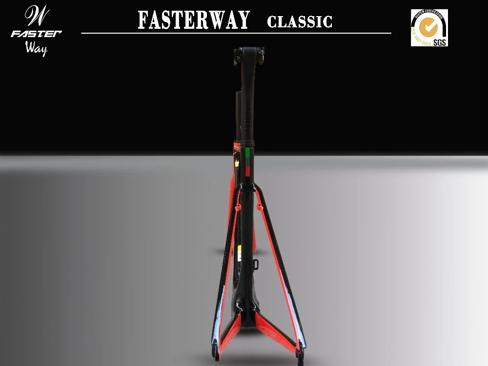 Тайваньский бренд FASTERWAY Классический прозрачный оранжевый серебристый супер светильник карбоновая рама дорога: рамка+ подседельный штырь+ вилка+ зажим+ гарнитура