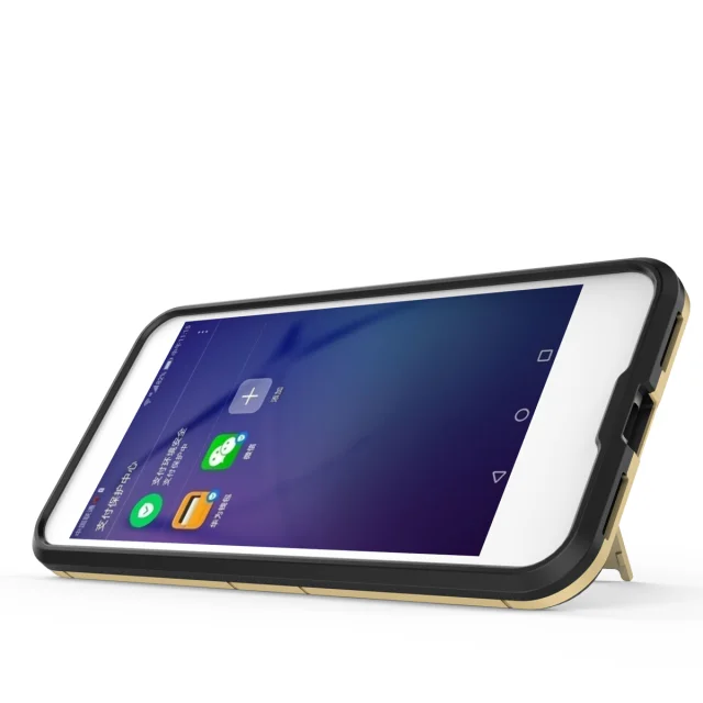 Чехол для Huawei Honor 6a с подставкой гибридный жесткий Силикон + PC Броня Защитная