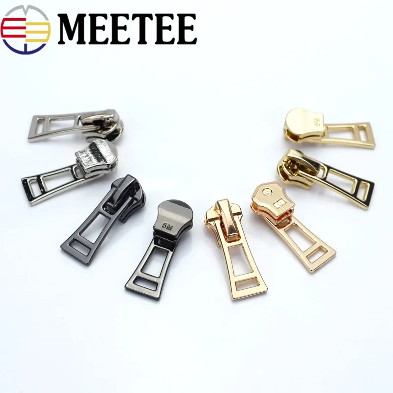 Meetee 10pcs 5# Metal Zipper Head High-grade Alloy Bag Decorative Silders DIY Sewing Down Jacket Garment Accessories G2-3 | Дом и сад