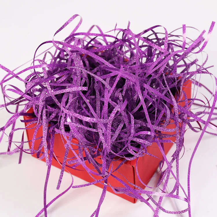 dark purple 20 г/пакет Блестящий бумажный наполнитель подарочной коробки красивые рождественские украшения для подарочной коробки упаковочные материалы вечерние сувениры 11 цветов - Цвет: dark purple