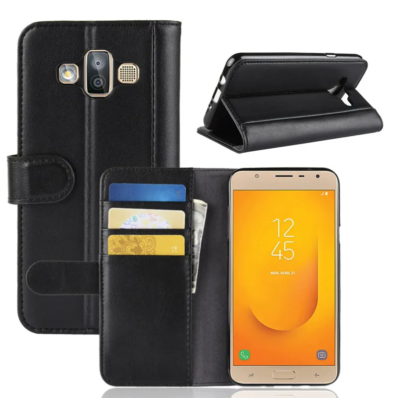 Чехол из натуральной кожи для samsung Galaxy J7 Duo 2018 чехол 5 &quotс держатель карт бумажник